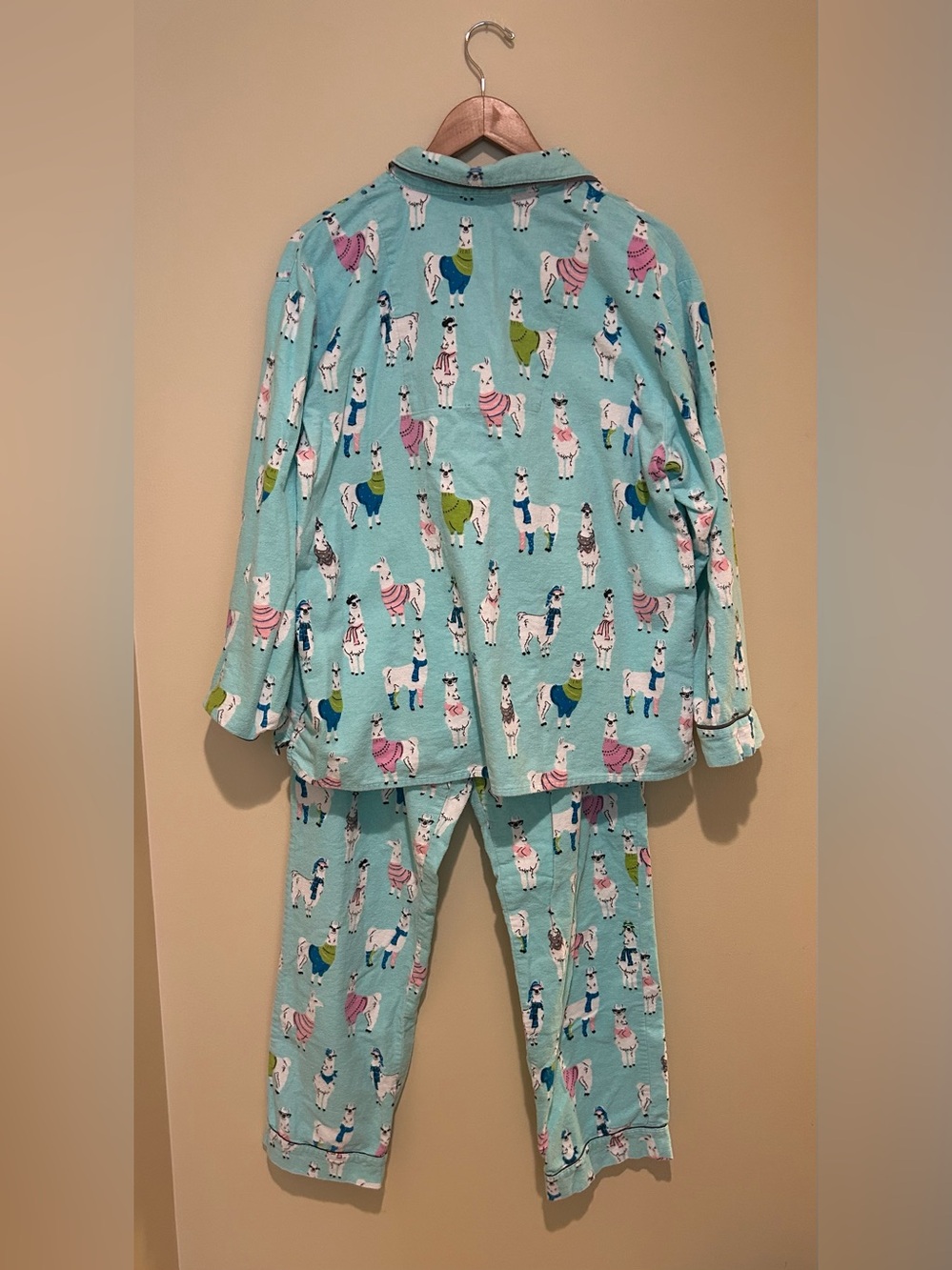 PJ Salvage Women’s Llama Print Light Blue 100% Cotton Size Medium - Picture 2 of 6